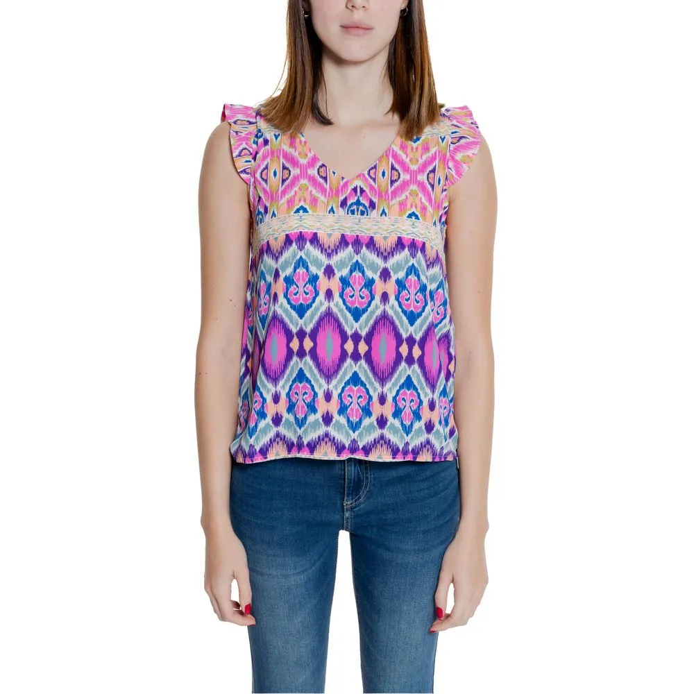 Only Women's Multicolor Polyester Polyester Tops & T-Shirt