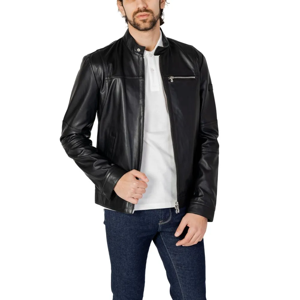 Peuterey Men's Black Leather Jacket