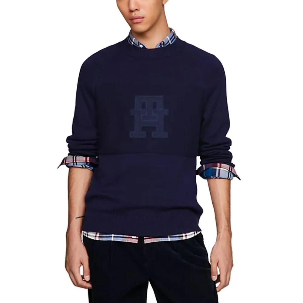 Tommy Hilfiger Men's Blue Cotton Sweater