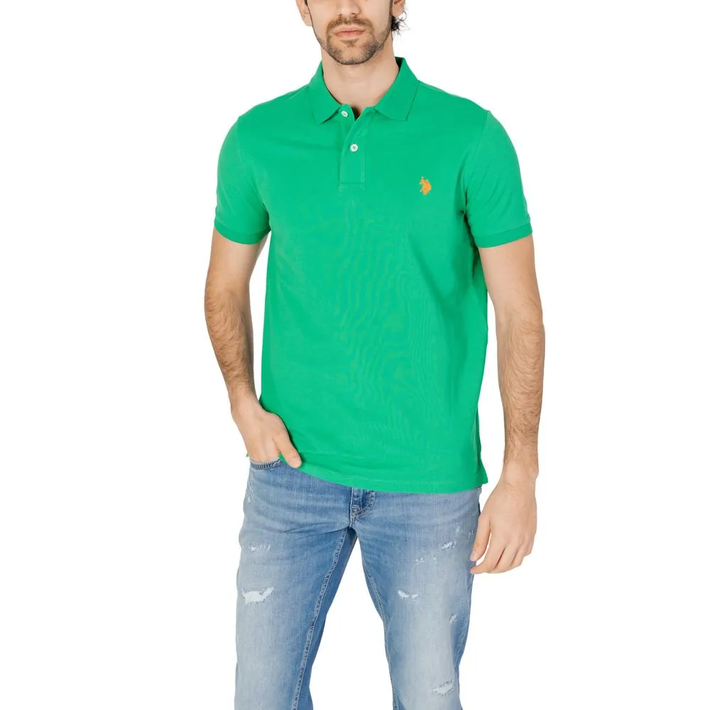 U.S. POLO ASSN. Men's Green Cotton Polo Shirt