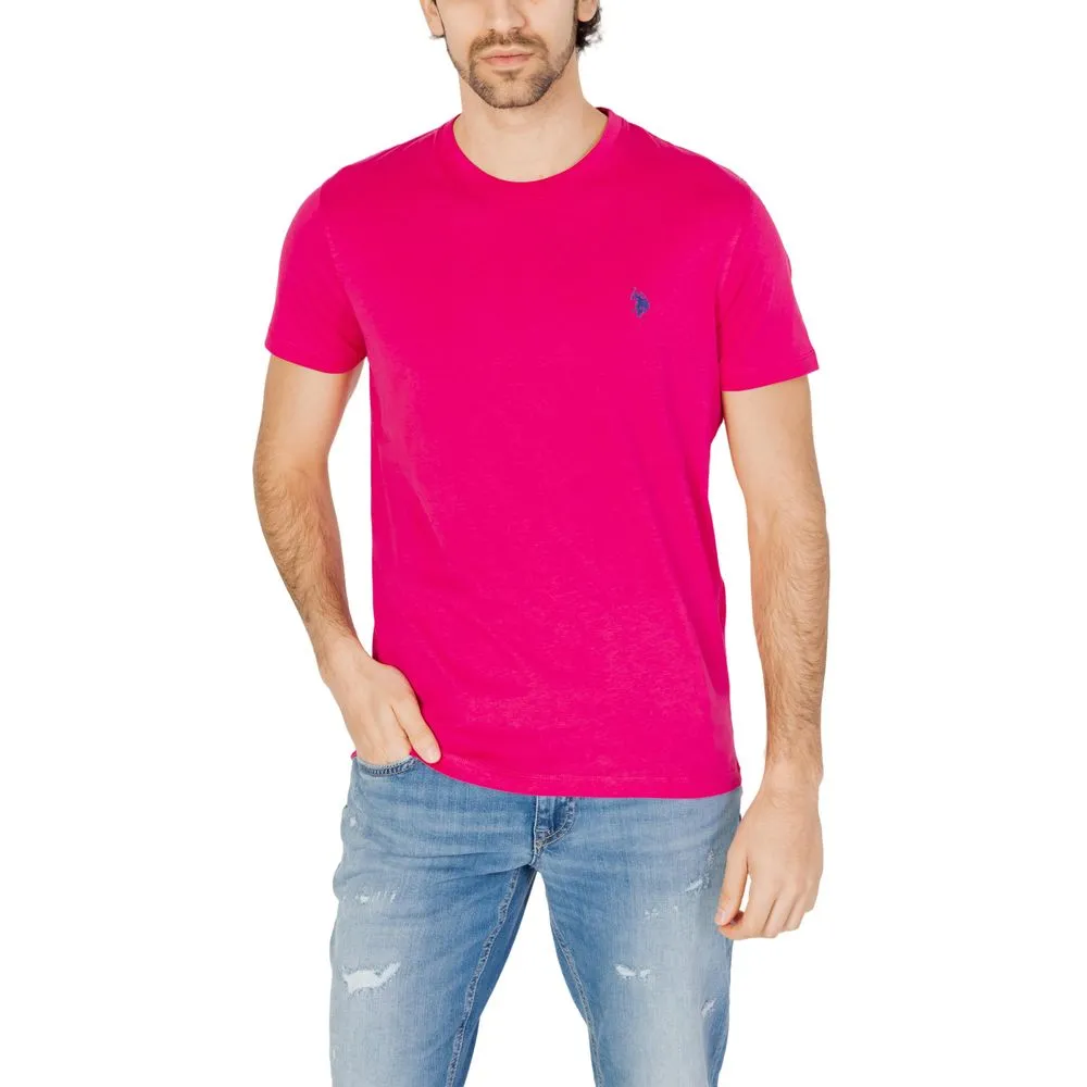 U.S. POLO ASSN. Men's Pink Cotton T-Shirt
