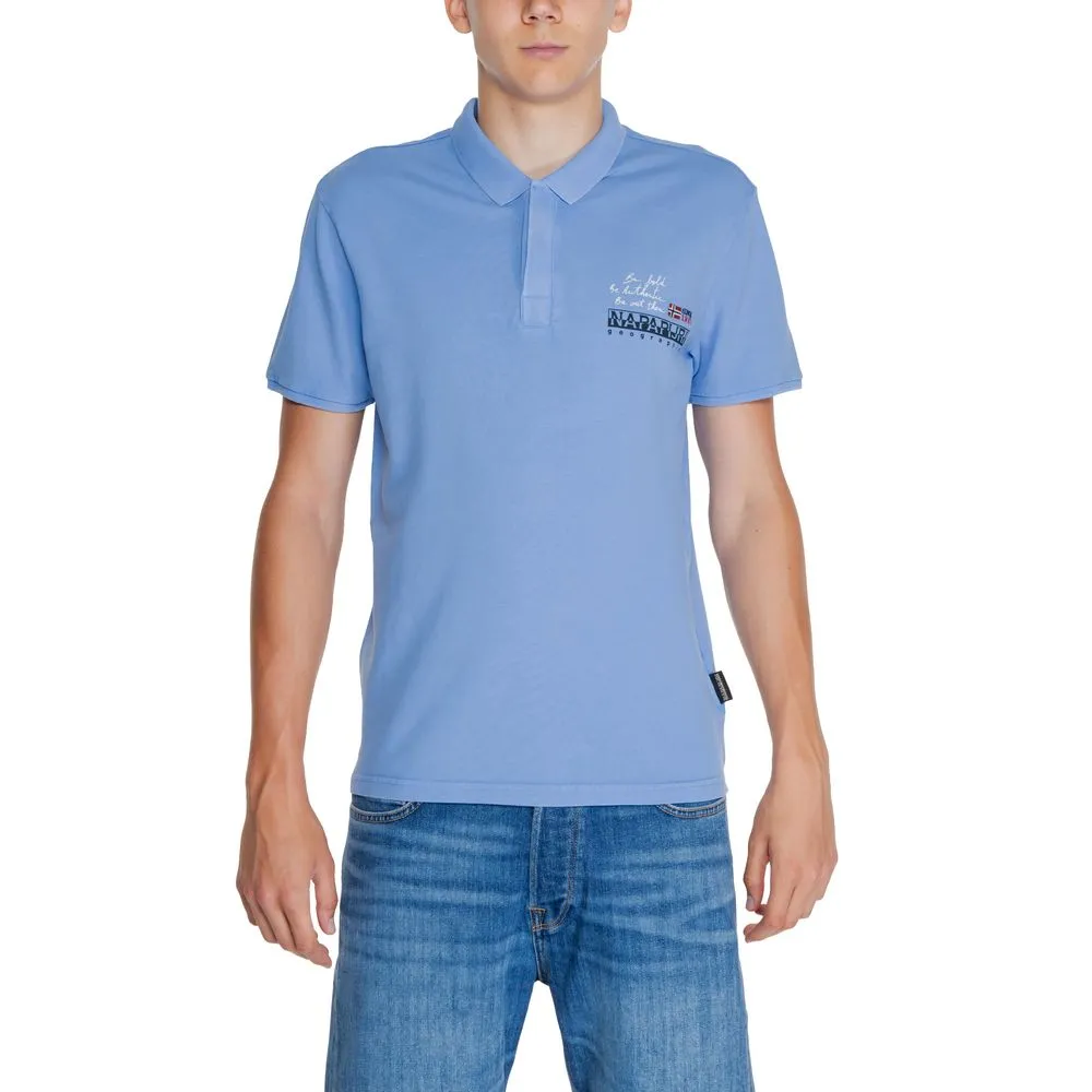 Napapijri Men's Blue Cotton Polo Shirt