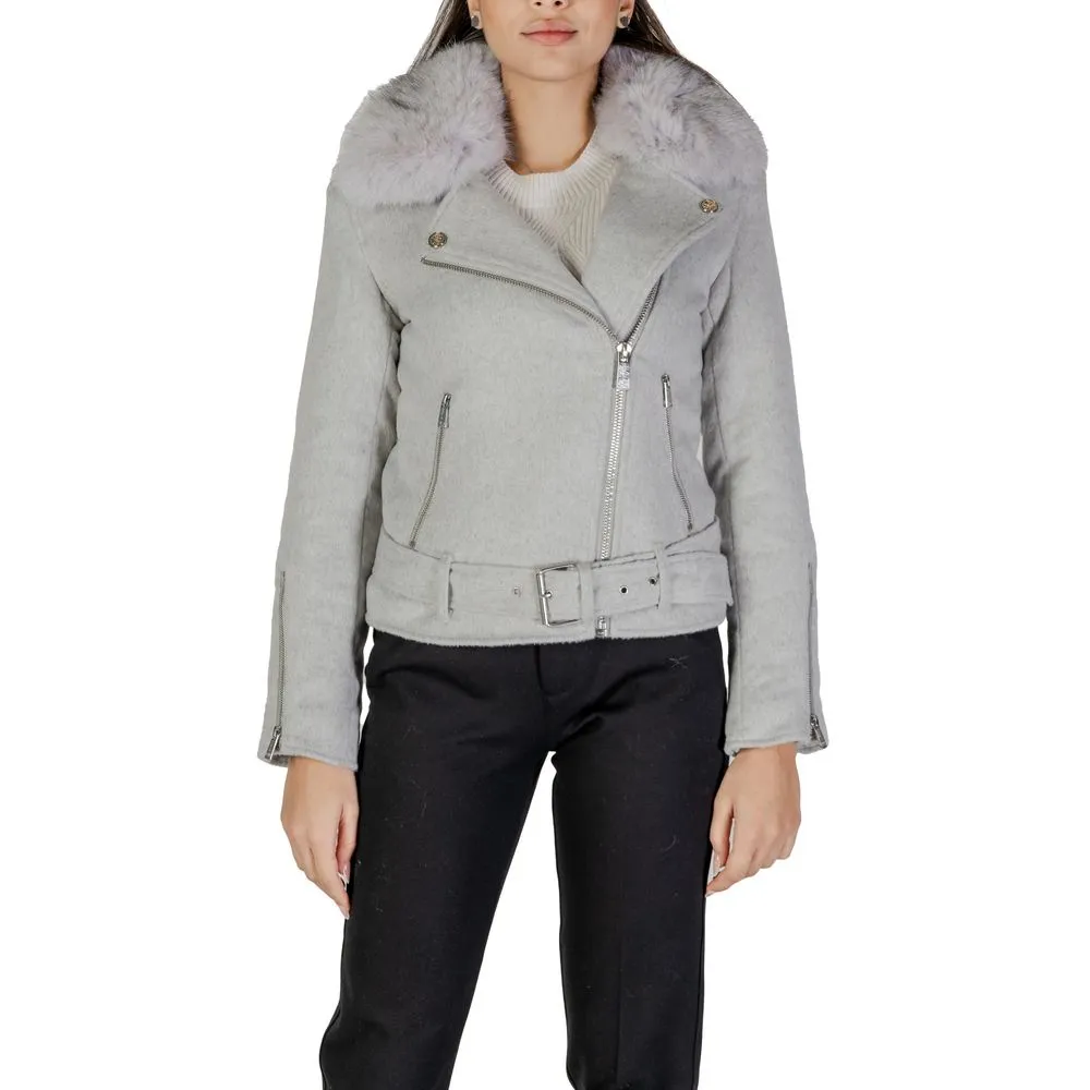 Guess Women's Gray Polyester Jackets & Coat