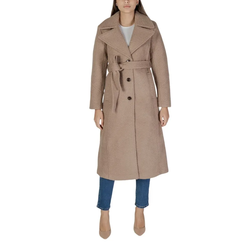 Vila Clothes Women's Beige Polyester Jackets & Coat