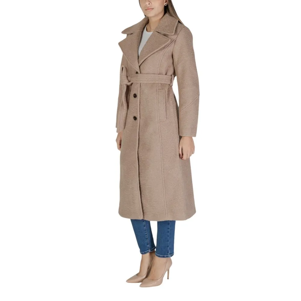 Vila Clothes Women's Beige Polyester Jackets & Coat