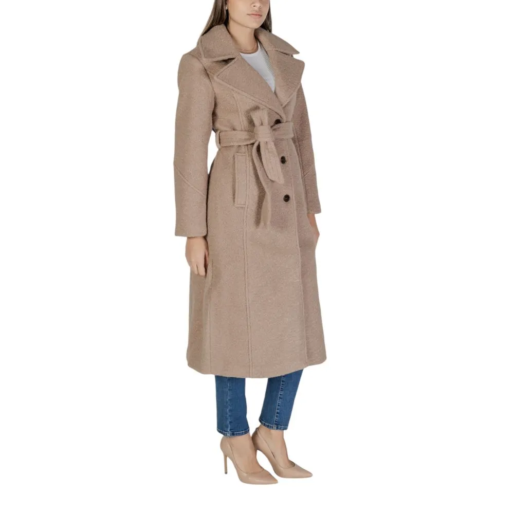 Vila Clothes Women's Beige Polyester Jackets & Coat