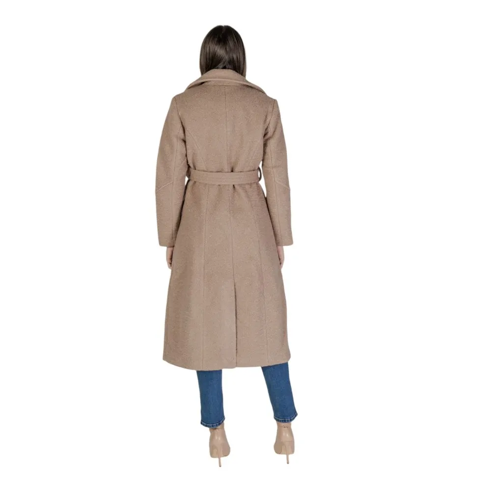 Vila Clothes Women's Beige Polyester Jackets & Coat