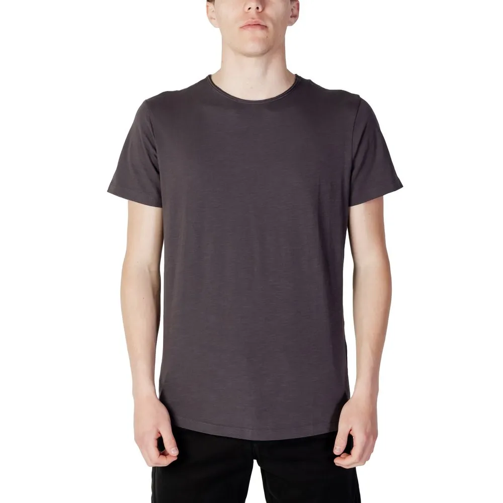 Jack Jones Men's Gray Cotton Cotton T-Shirt