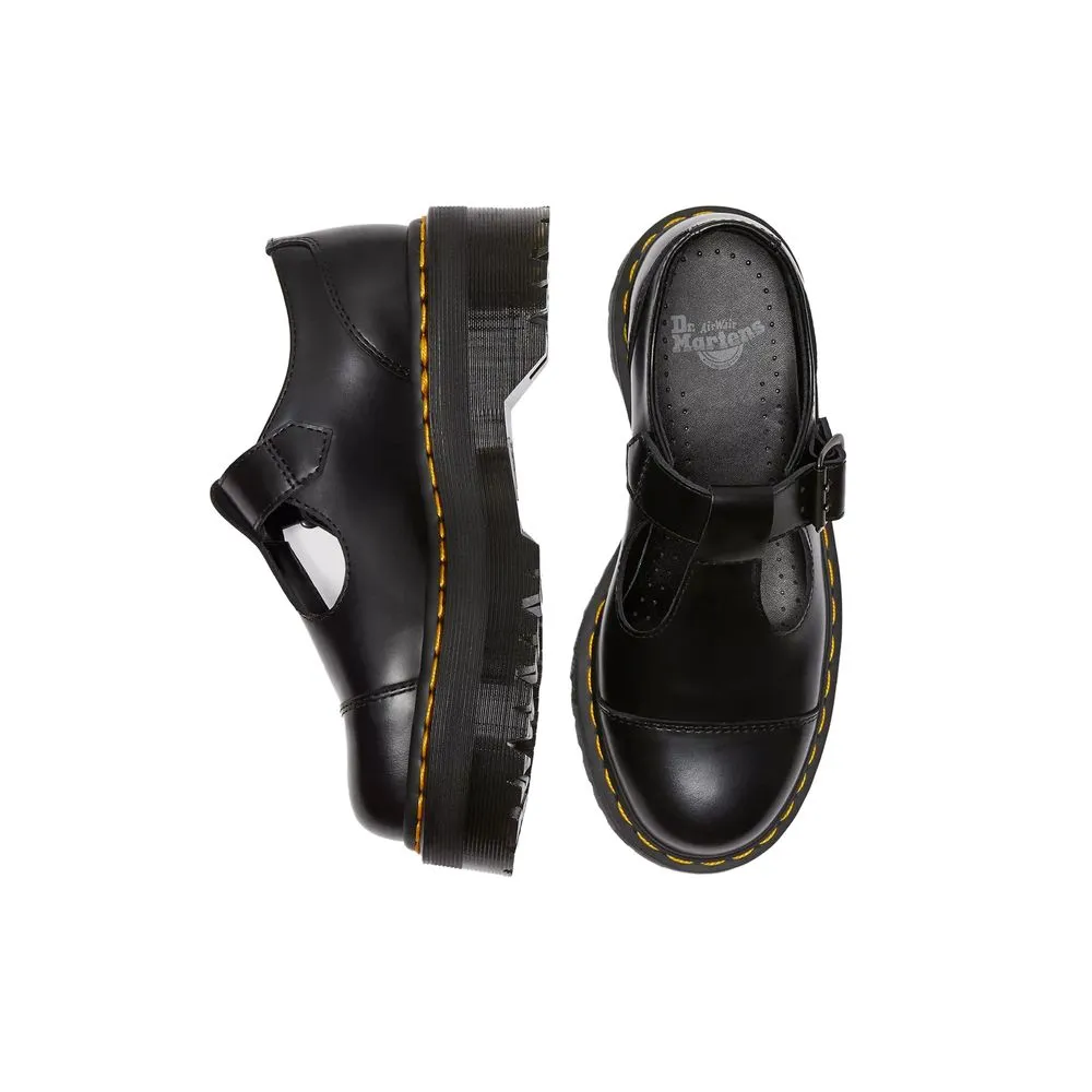 Dr. Martens Women's Black Leather Flat Shoe