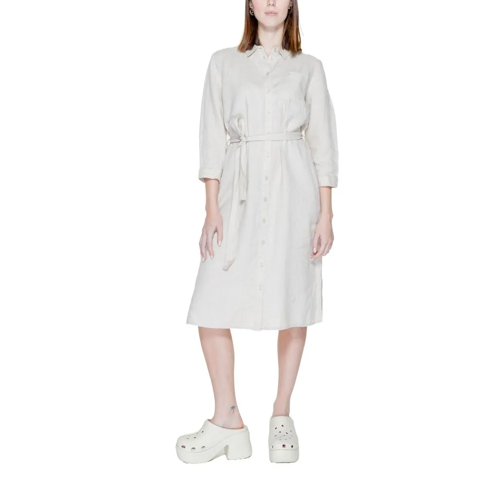 Street One Women's Beige Linen Dress