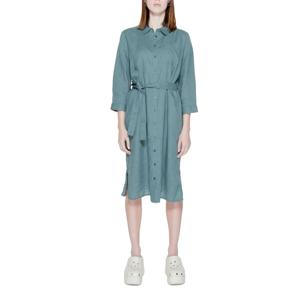 Street One Women's Green Linen Dress
