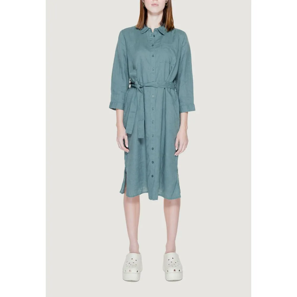 Street One Women's Green Linen Dress