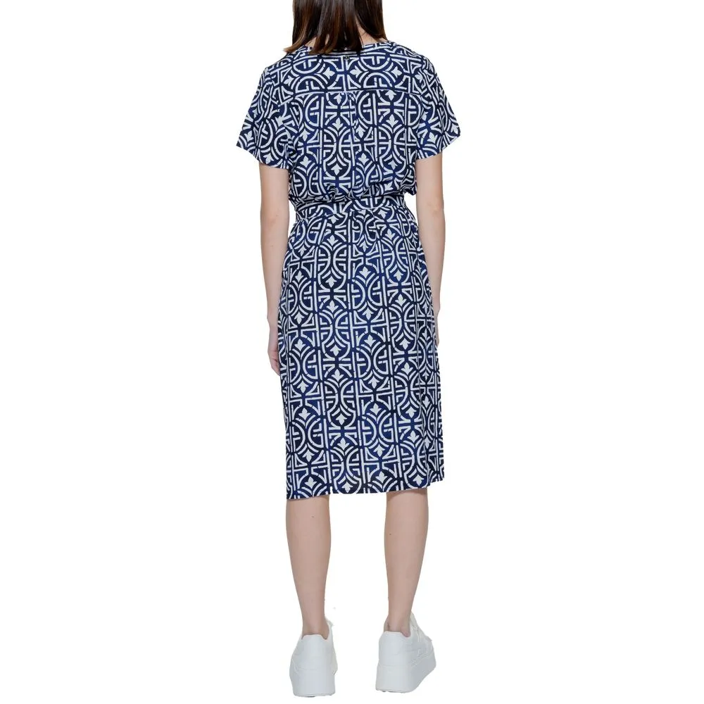 Street One Women's Blue Viscose Dress