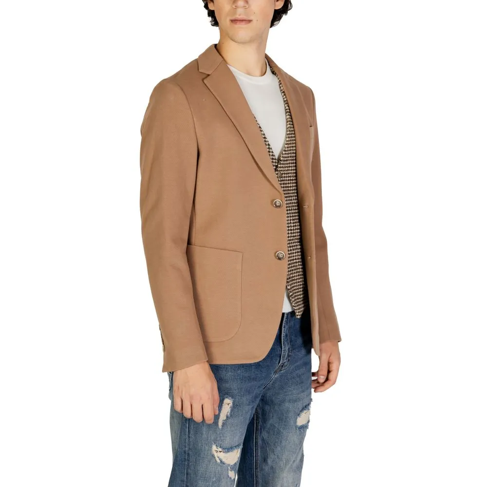 Gianni Lupo Men's Beige Cotton Blazer