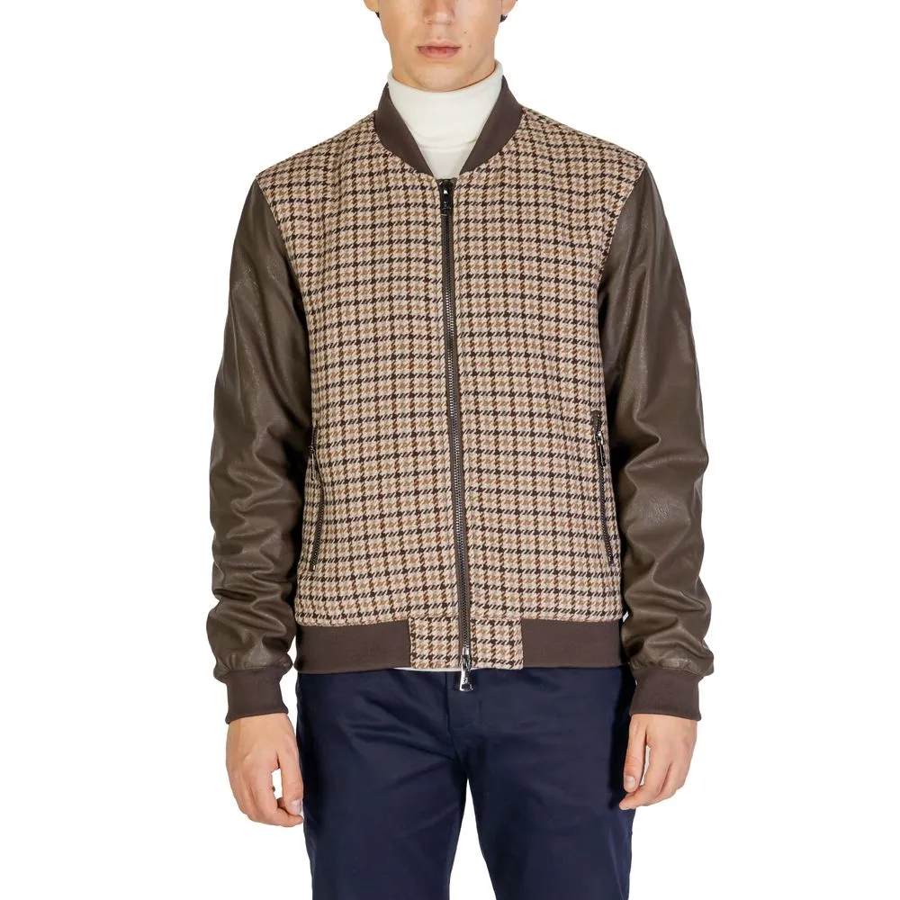Gianni Lupo Men's Brown Polyester Jacket