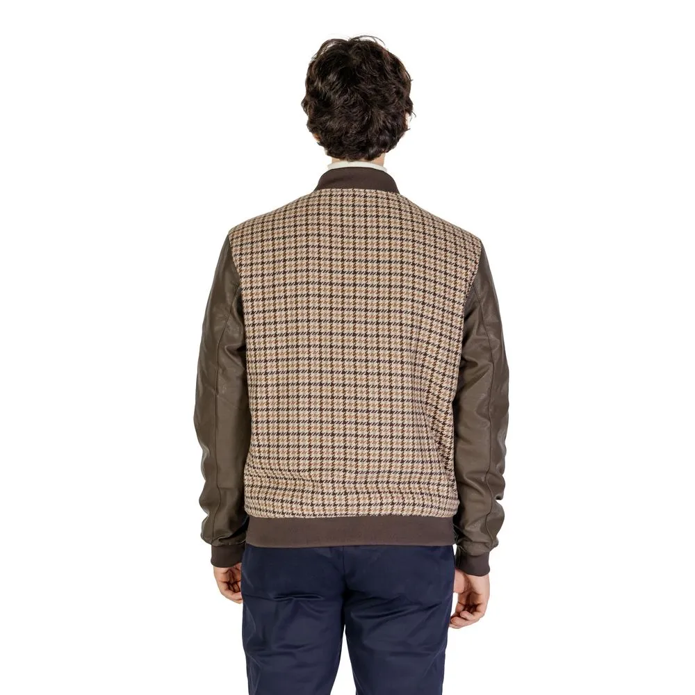 Gianni Lupo Men's Brown Polyester Jacket