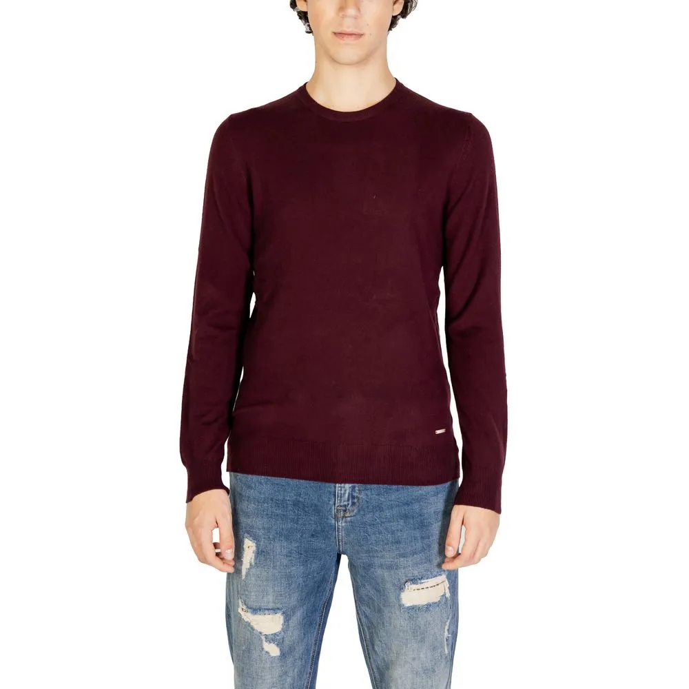 Gianni Lupo Men's Bordeaux Polyester Sweater