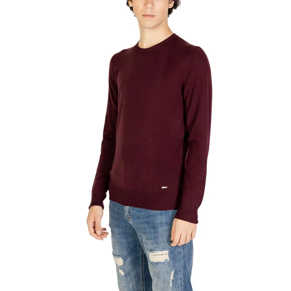 Gianni Lupo Men's Bordeaux Polyester Sweater