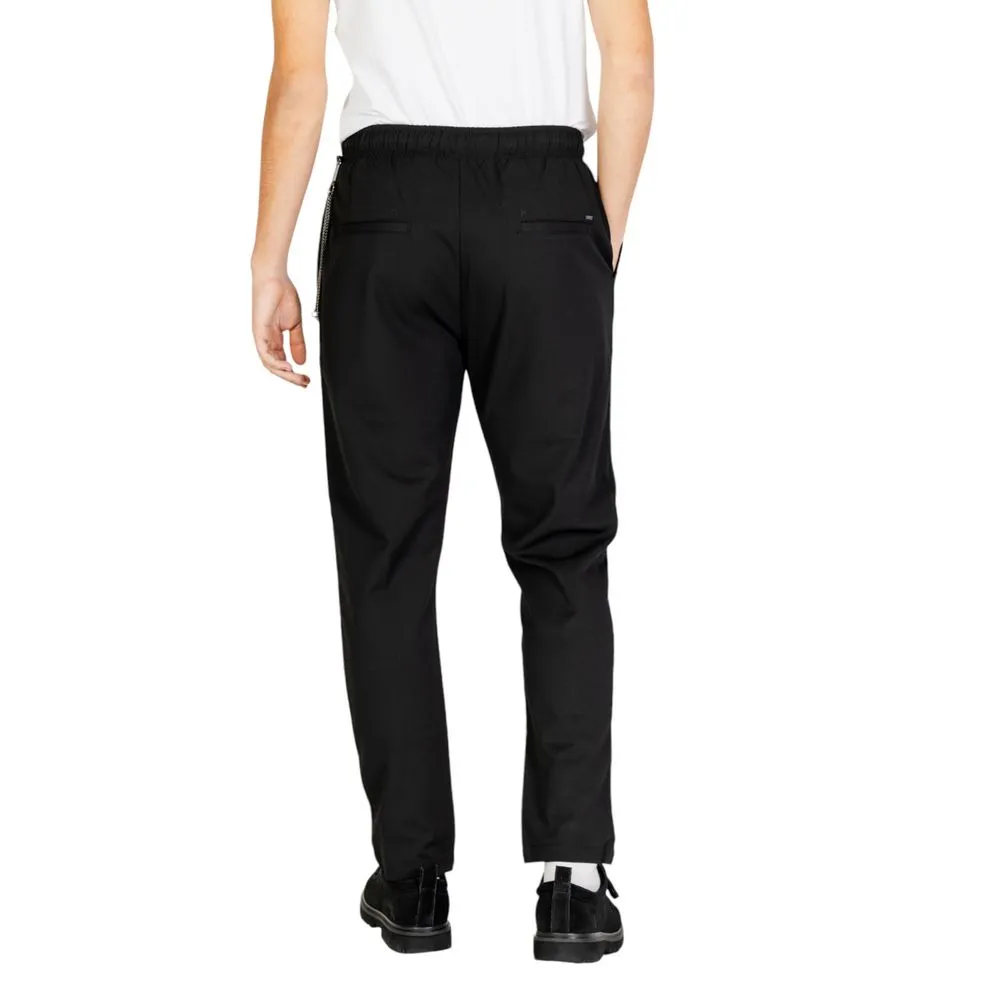 Gianni Lupo Men's Black Polyester Jeans & Pant