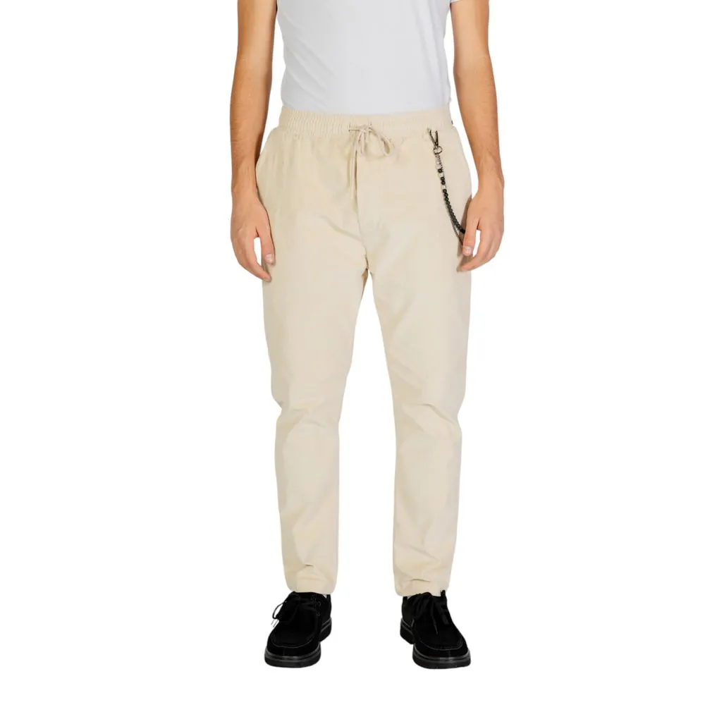 Gianni Lupo Men's Cream Cotton Jeans & Pant