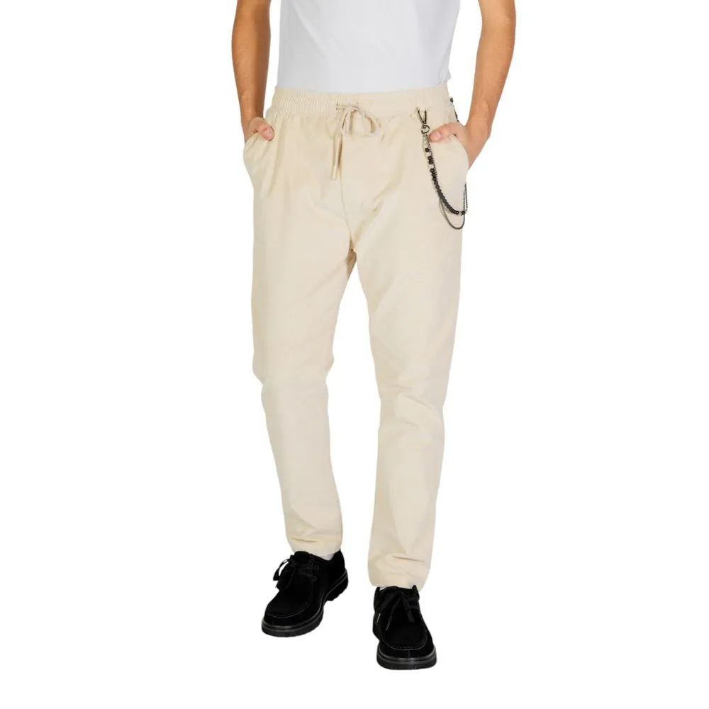 Gianni Lupo Men's Cream Cotton Jeans & Pant
