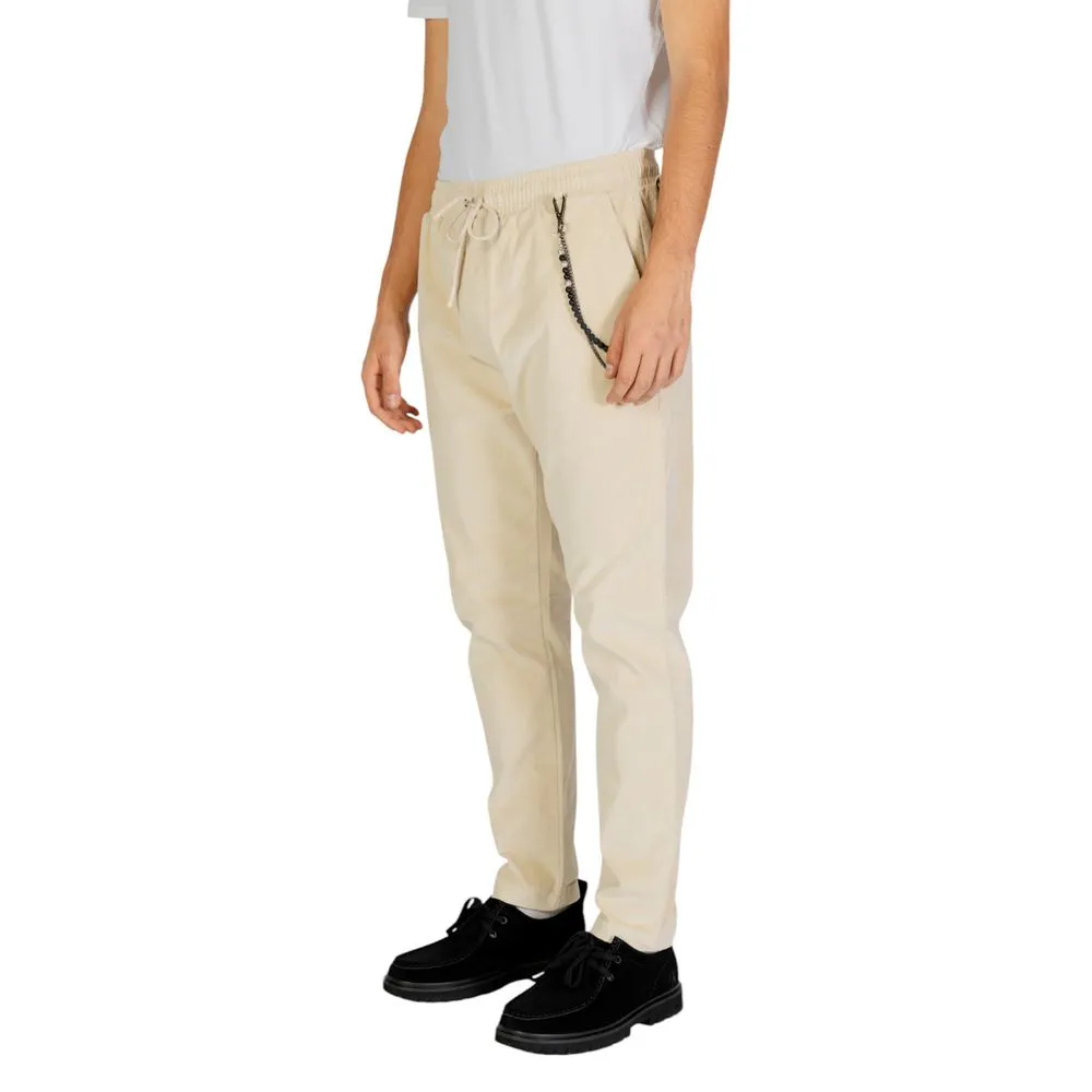 Gianni Lupo Men's Cream Cotton Jeans & Pant