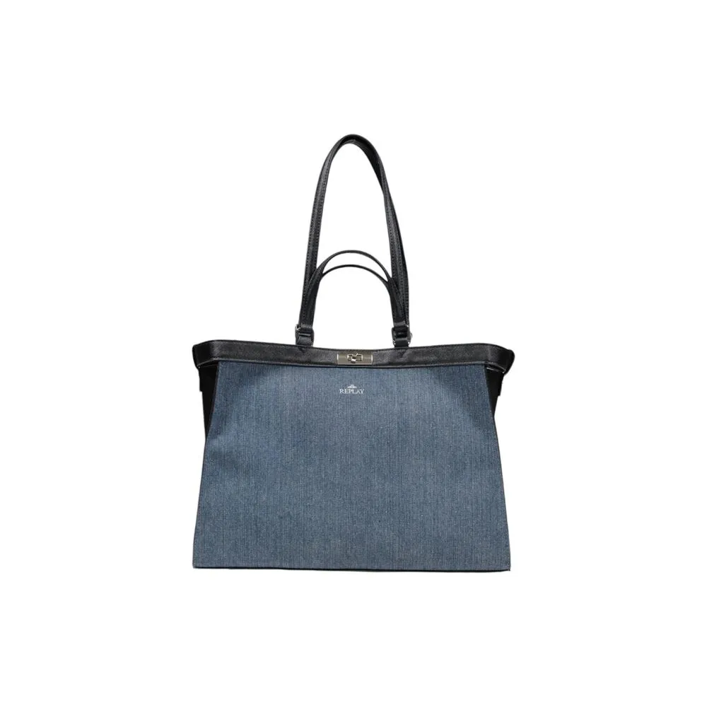 Replay Women's Blue Cotton Handbag
