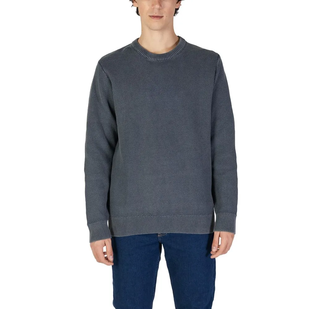 Gas Men's Blue Cotton Sweater