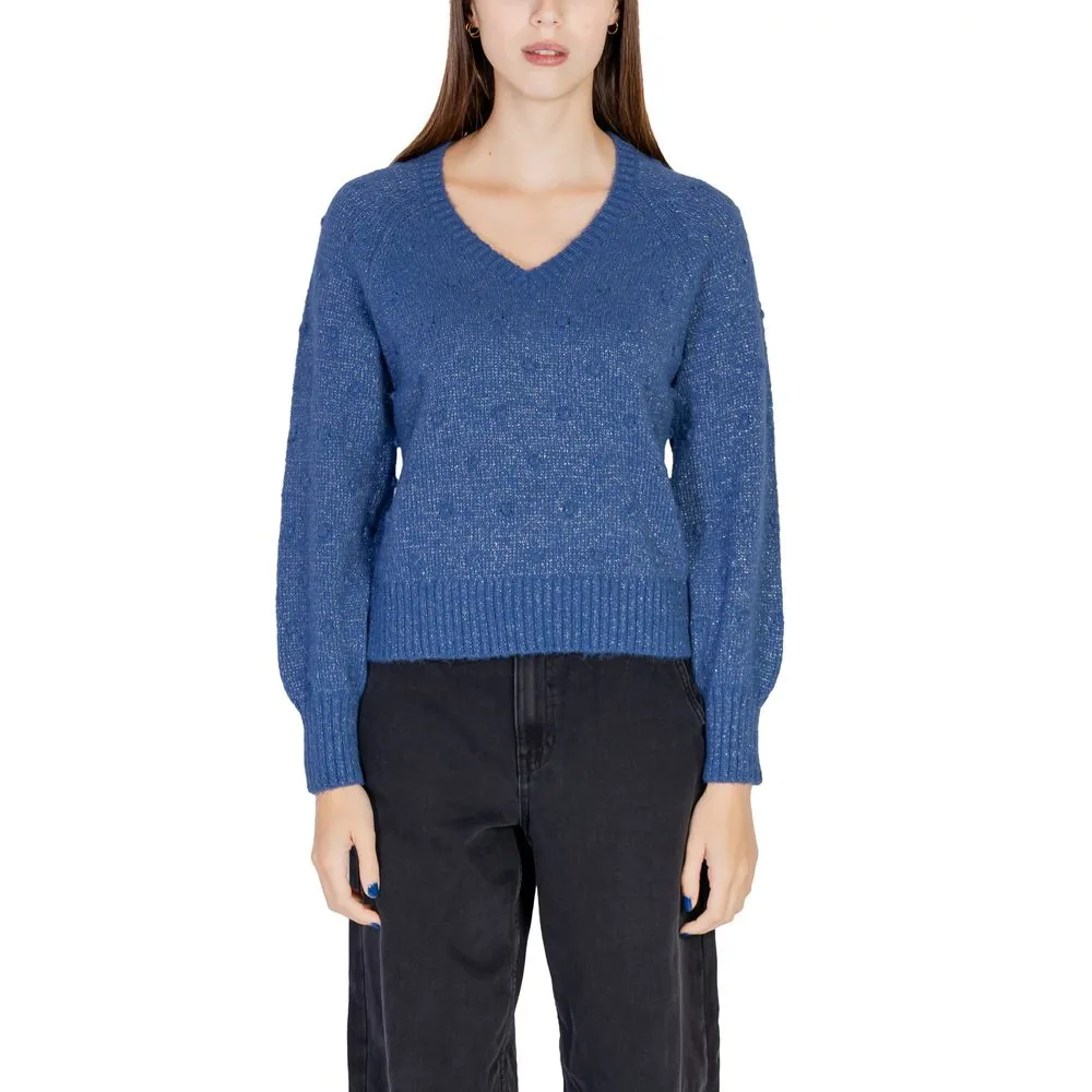 Vila Clothes Women's Blue Polyester Sweater