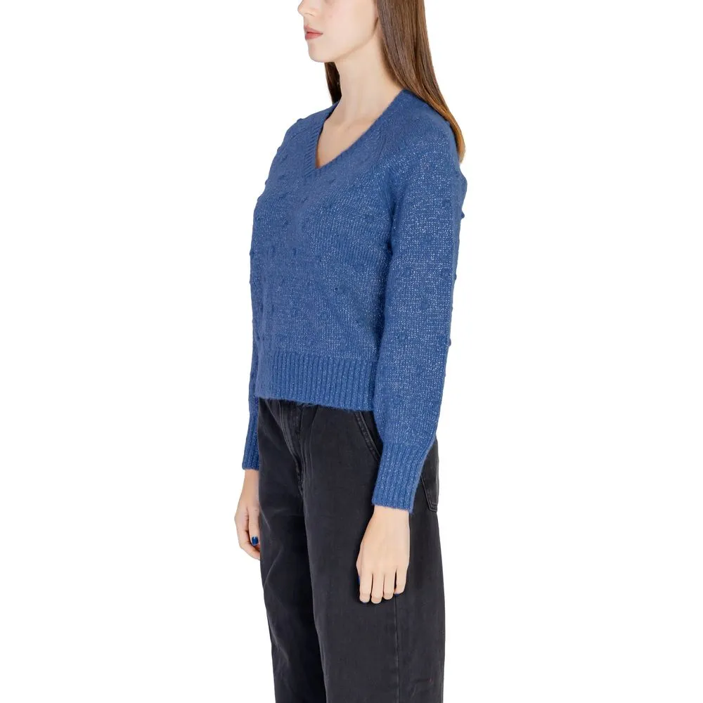 Vila Clothes Women's Blue Polyester Sweater