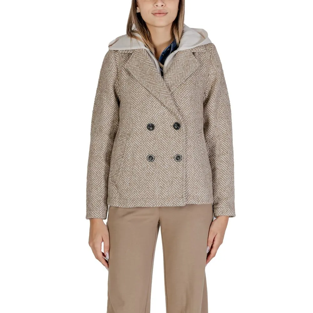 Street One Women's Beige Polyester Jackets & Coat