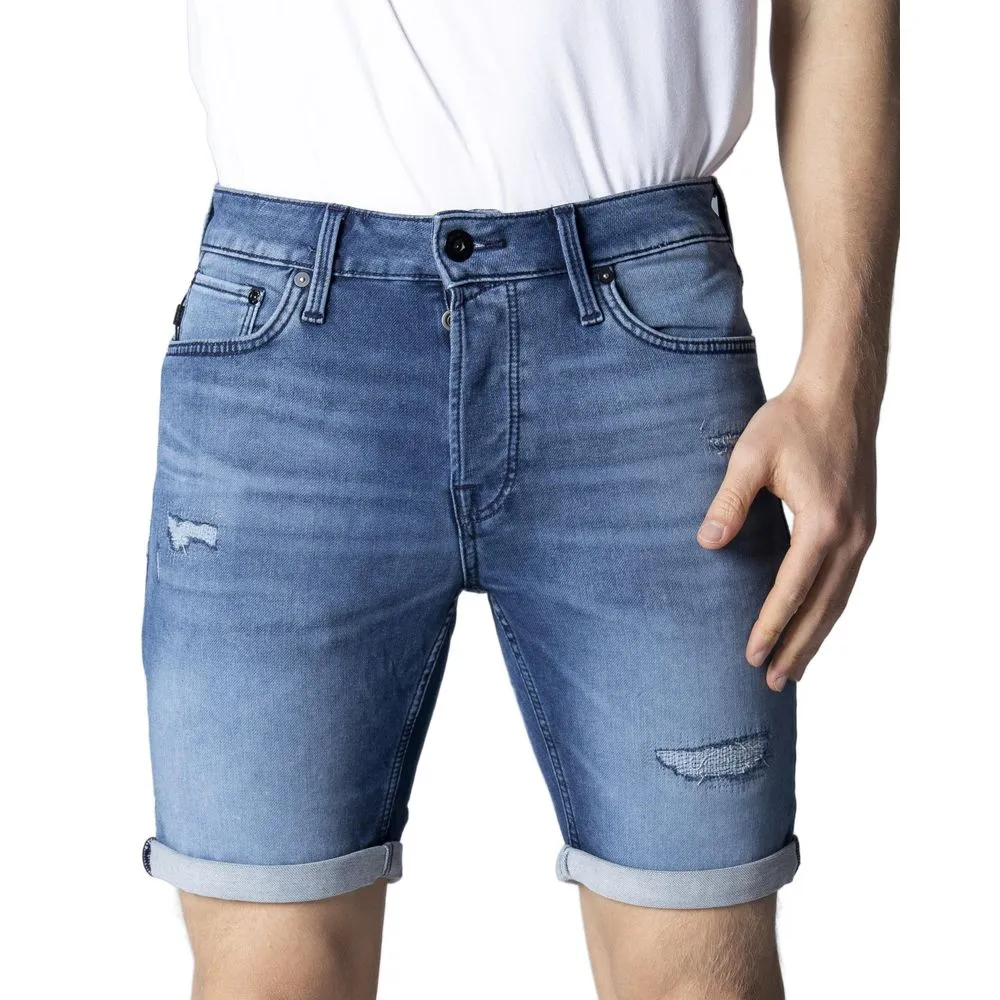Jack Jones Men's Blue Cotton Short