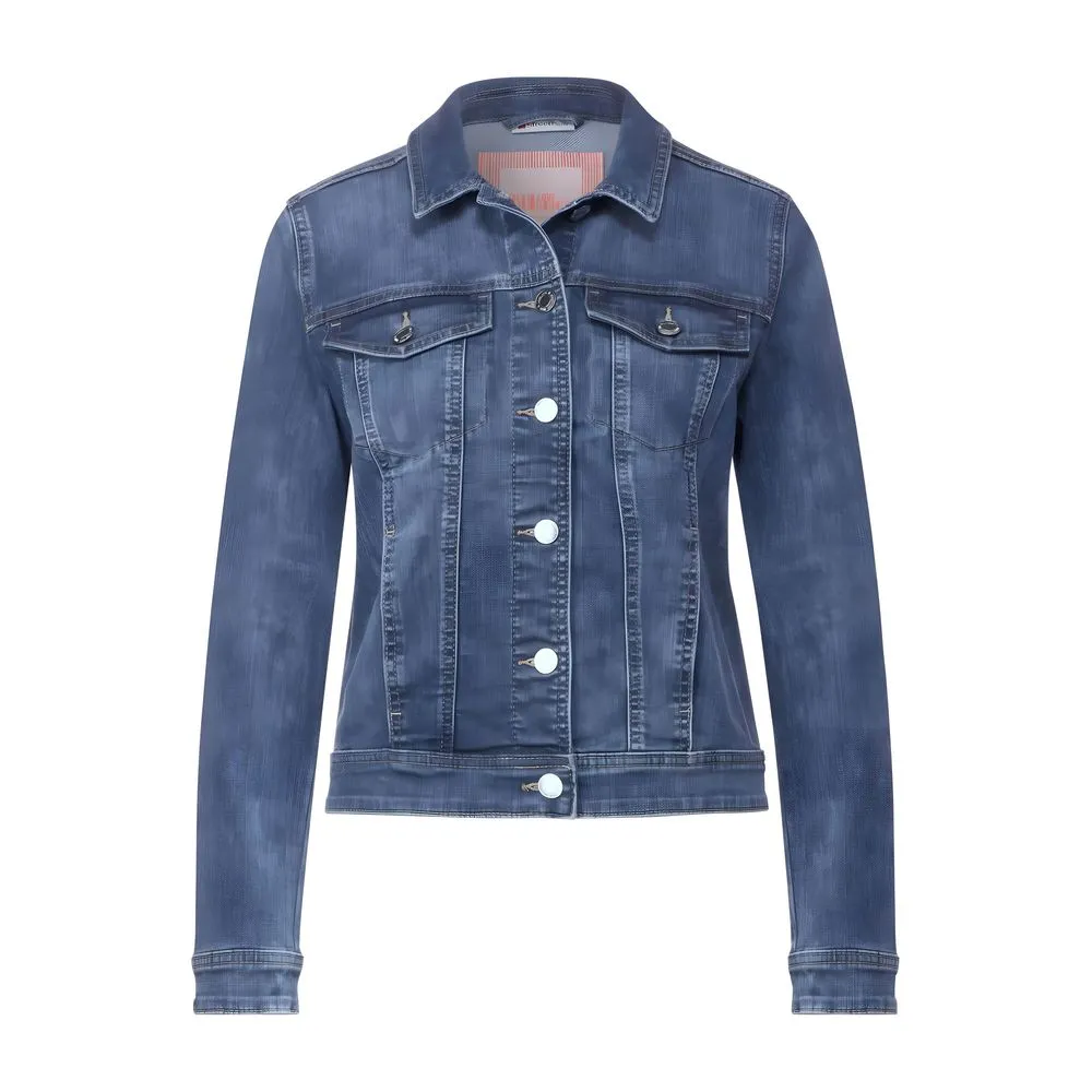 Street One Women's Blue Cotton Jackets & Coat