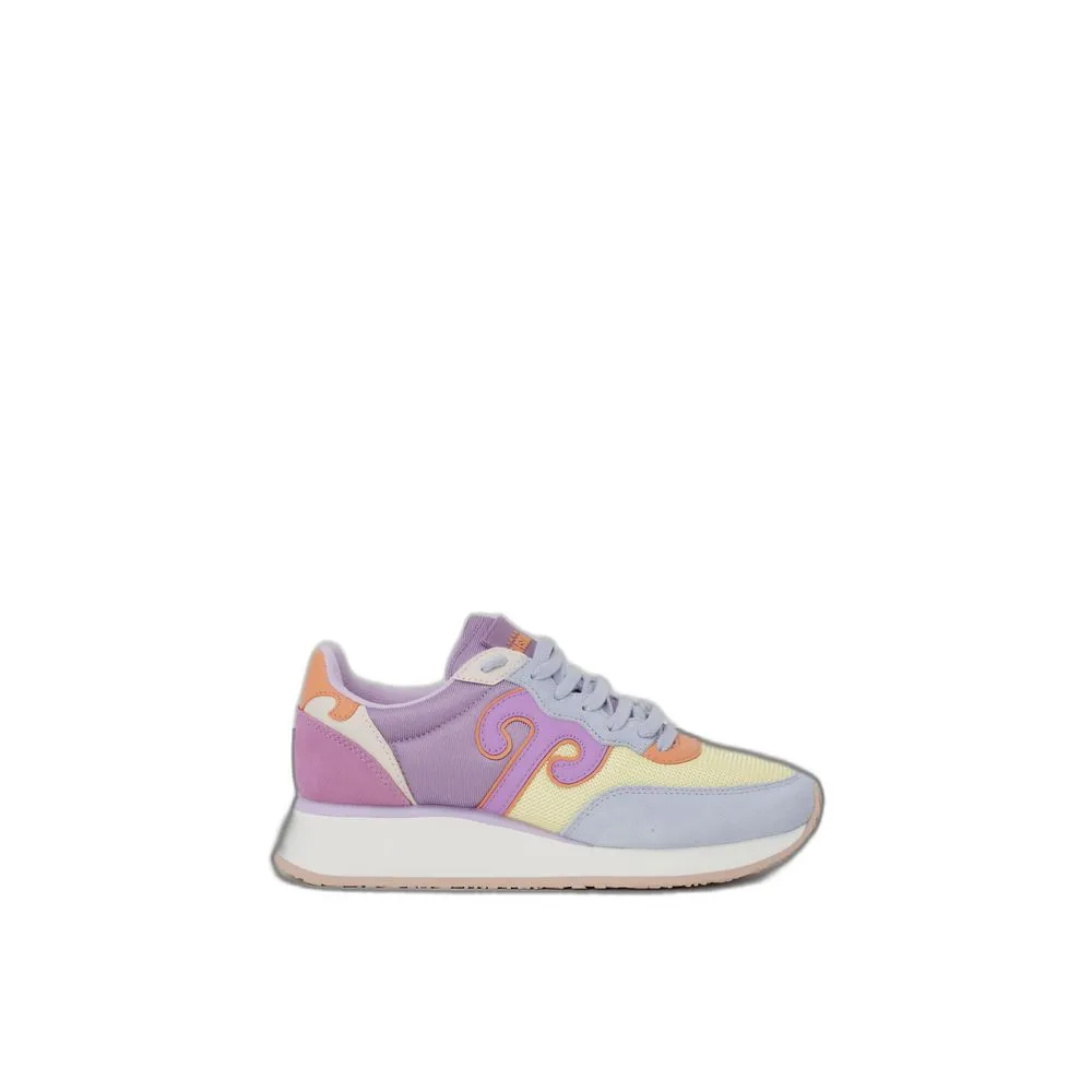 Wushu Women's Blue Leather Sneaker