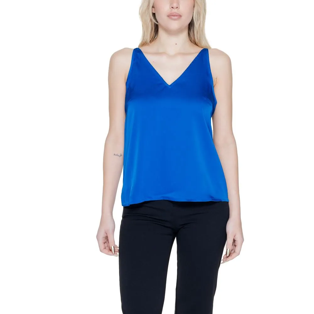 Vila Clothes Women's Blue Polyester Tops & T-Shirt