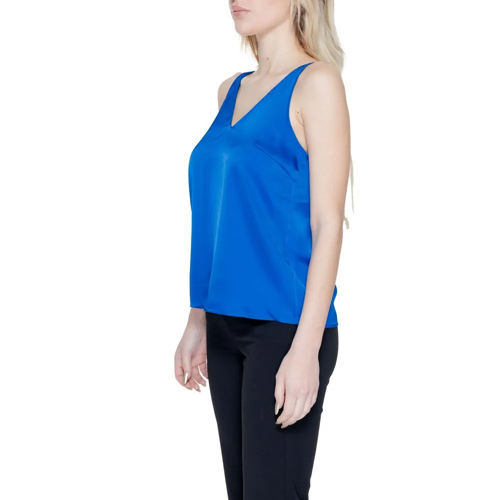 Vila Clothes Women's Blue Polyester Tops & T-Shirt