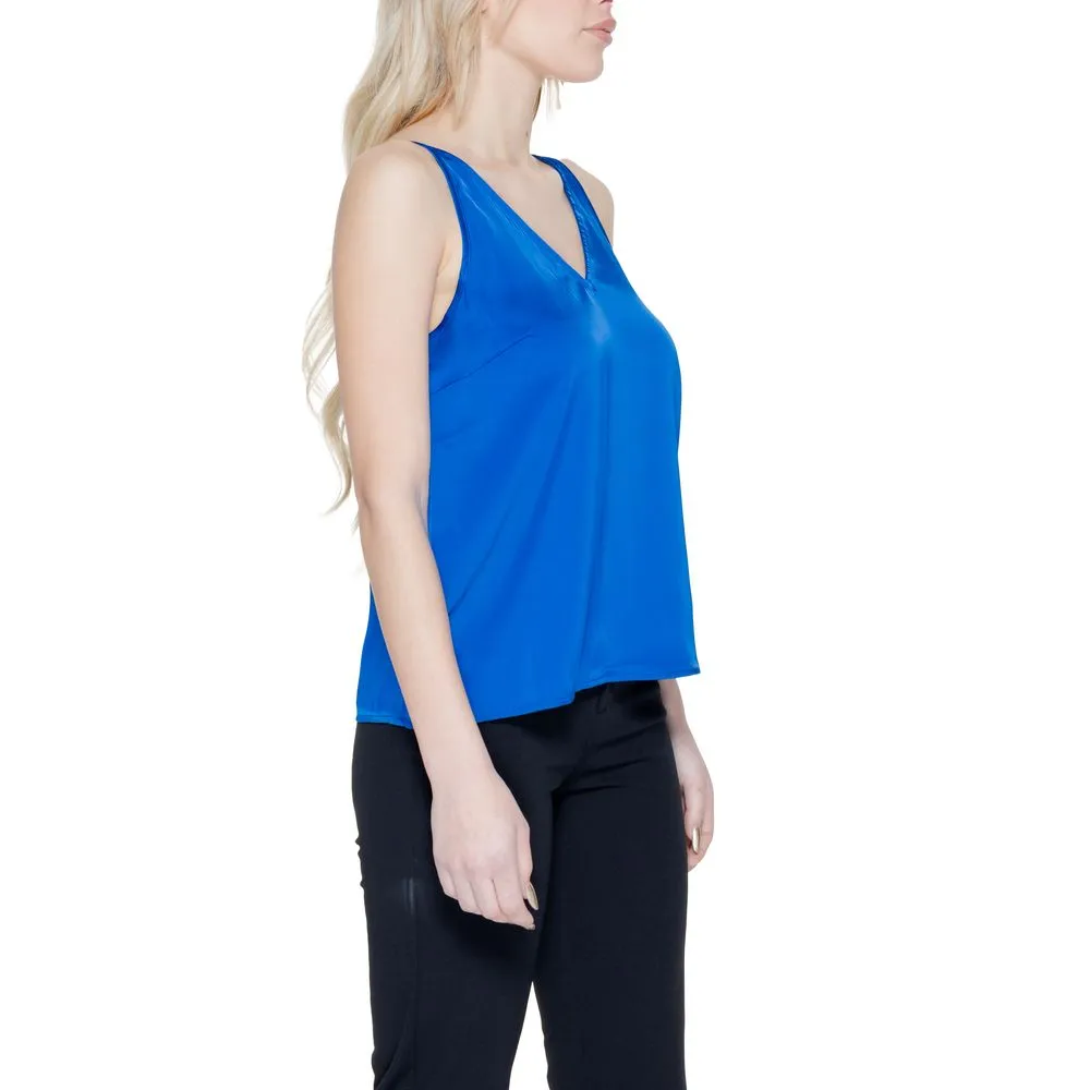 Vila Clothes Women's Blue Polyester Tops & T-Shirt
