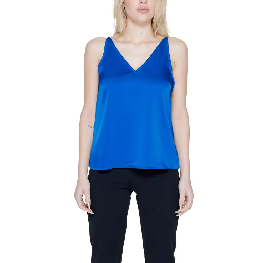 Vila Clothes Women's Blue Polyester Tops & T-Shirt