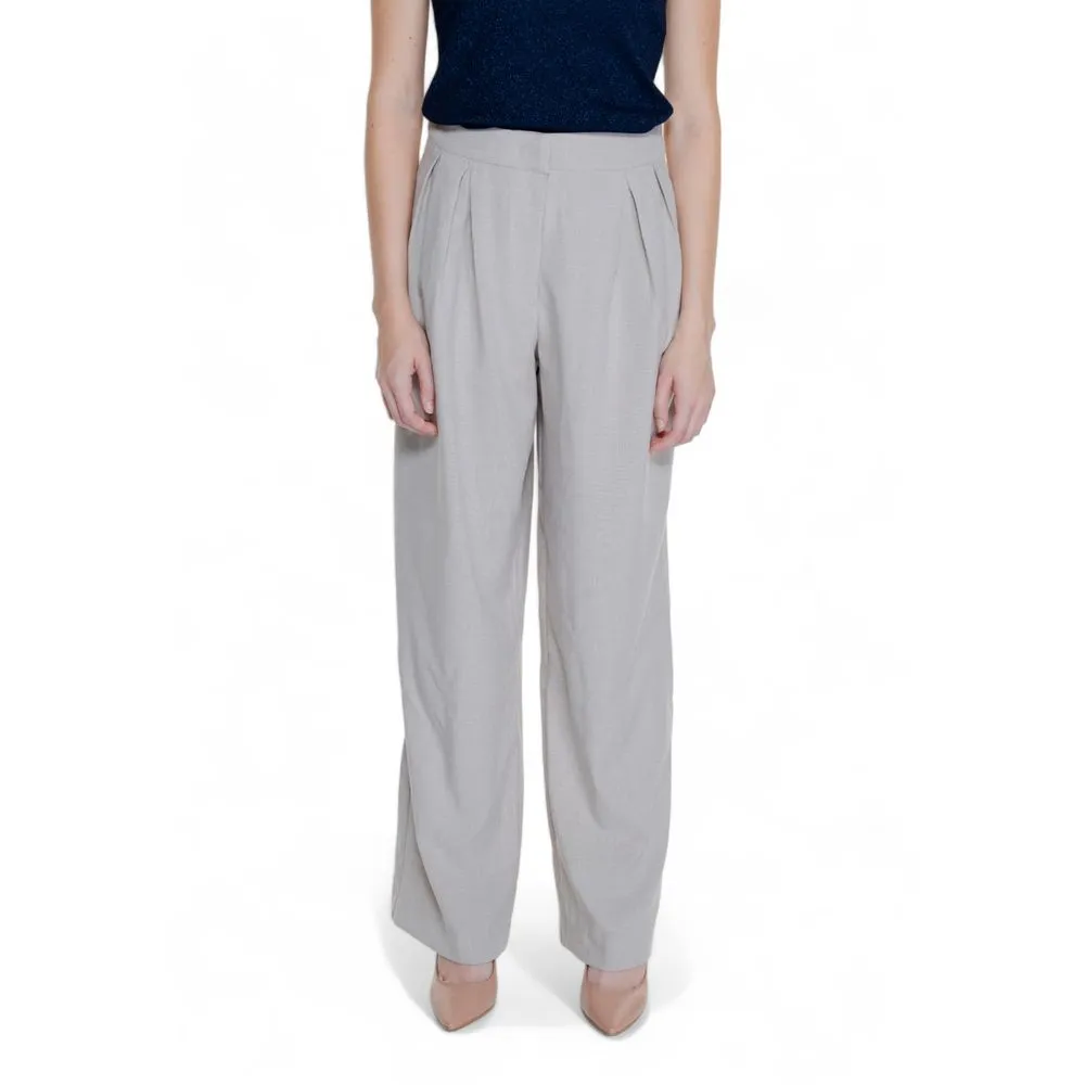 Vila Clothes Women's Beige Polyester Jeans & Pant