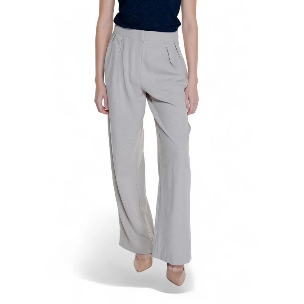 Vila Clothes Women's Beige Polyester Jeans & Pant