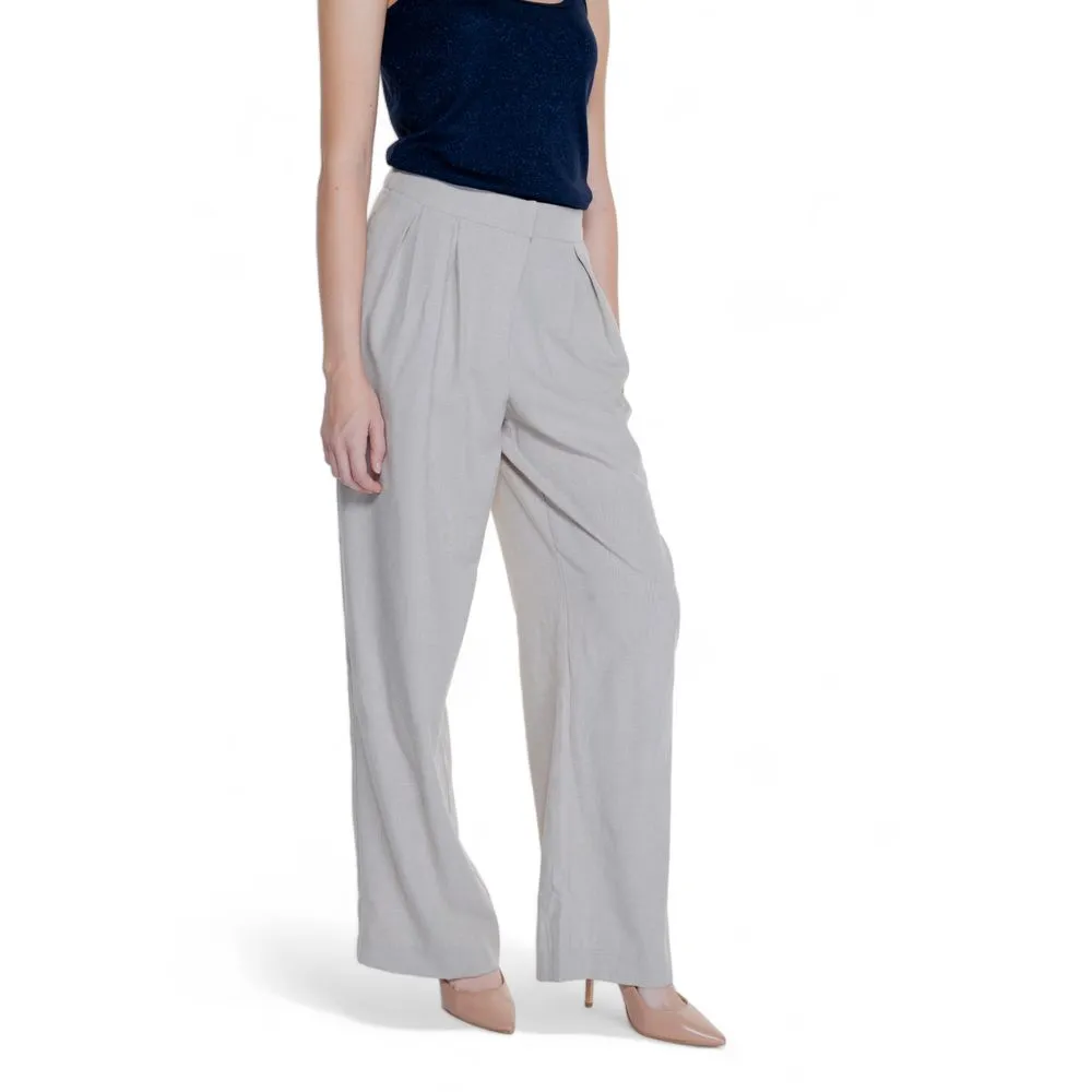 Vila Clothes Women's Beige Polyester Jeans & Pant