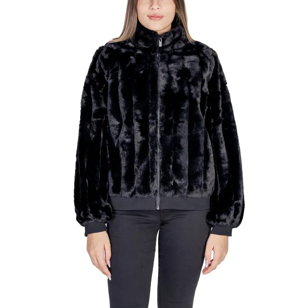 Vila Clothes Women's Black Polyester Jackets & Coat