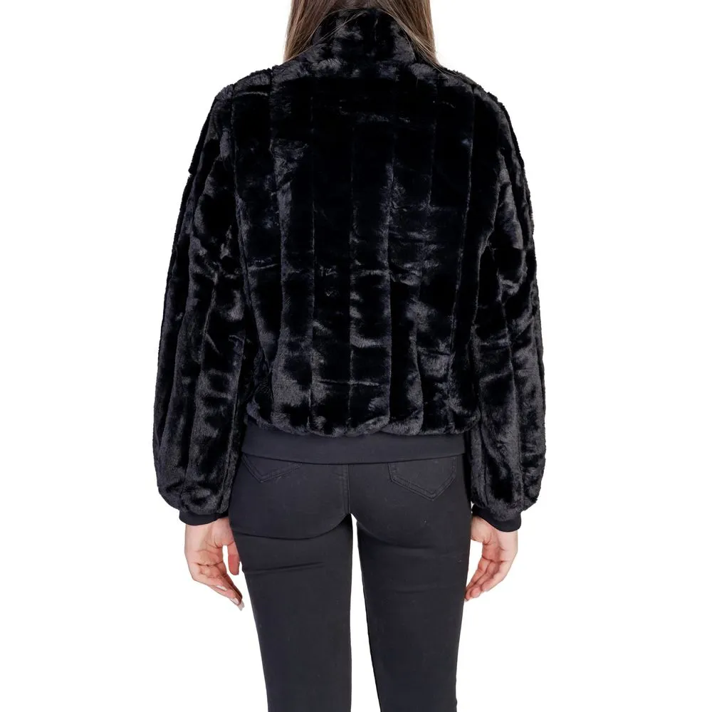 Vila Clothes Women's Black Polyester Jackets & Coat
