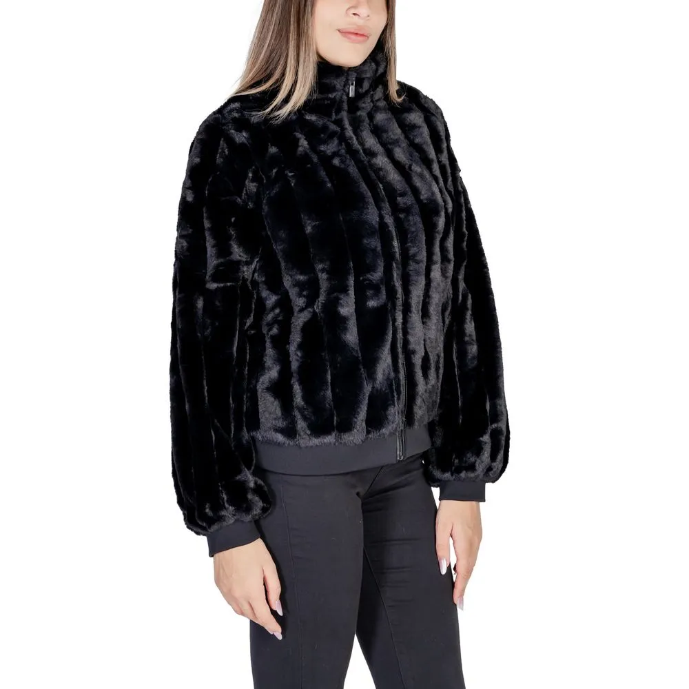 Vila Clothes Women's Black Polyester Jackets & Coat