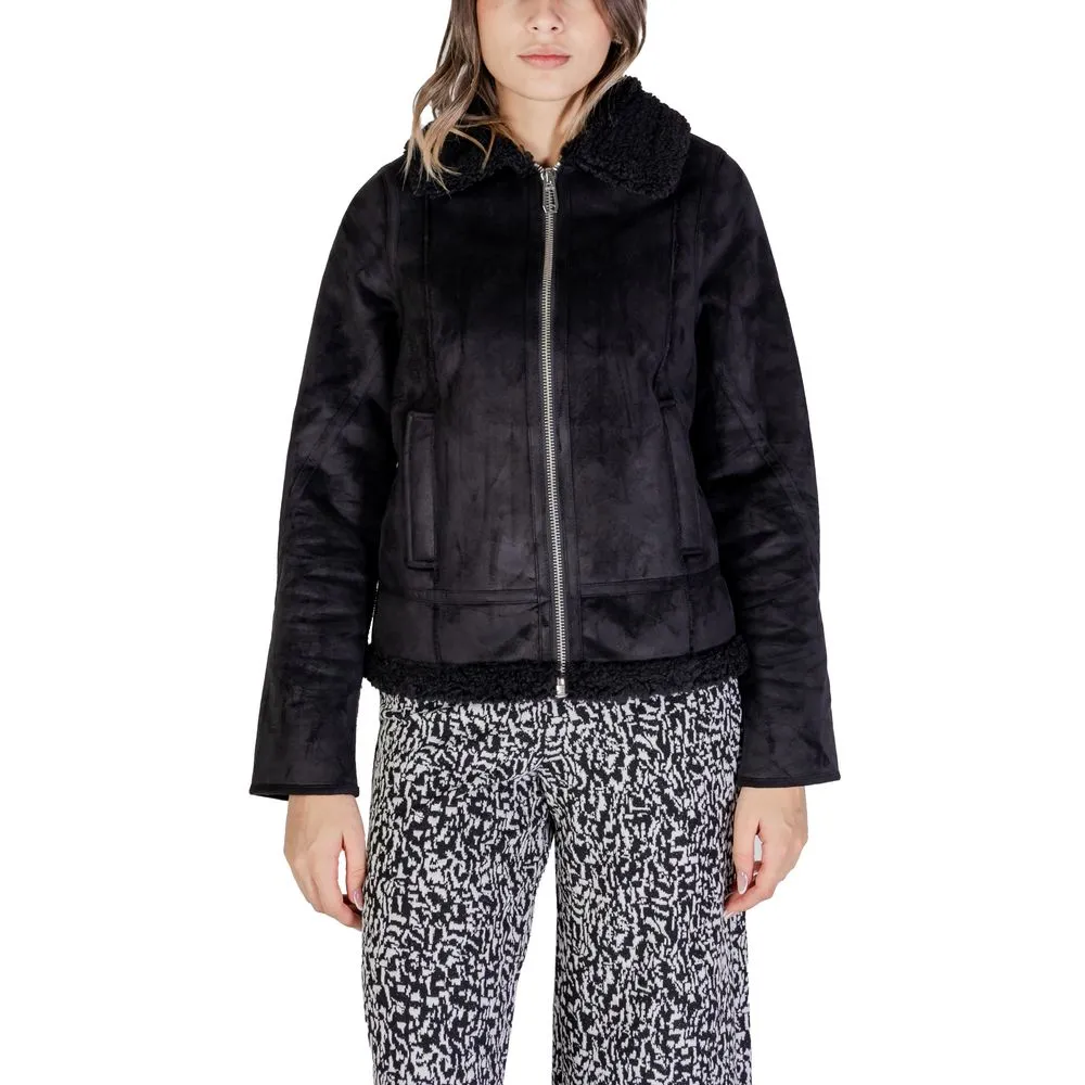 Street One Women's Black Polyester Jackets & Coat