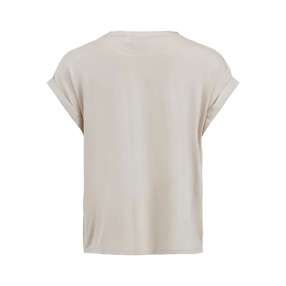 Vila Clothes Women's Gold Cotton Tops & T-Shirt