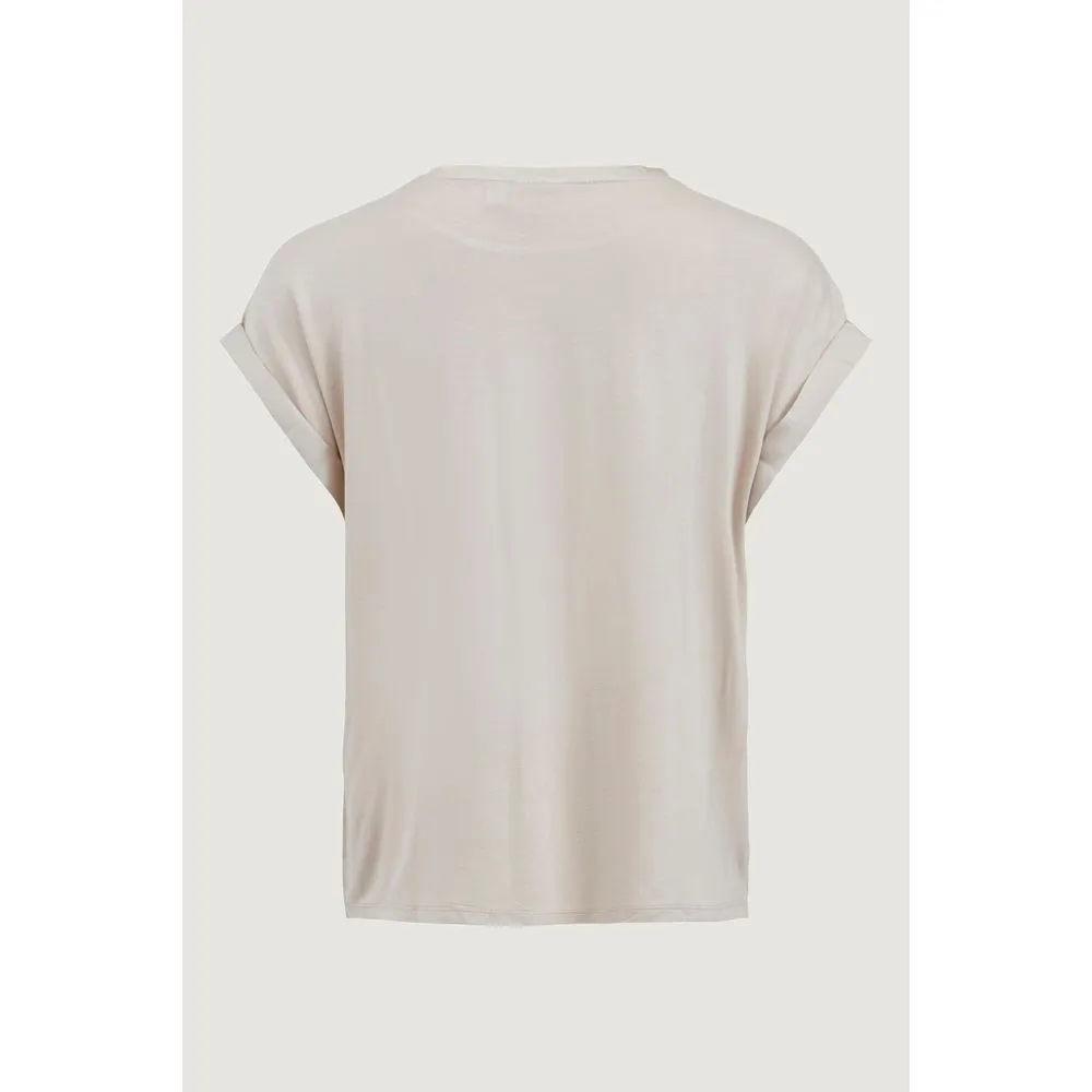 Vila Clothes Women's Gold Cotton Tops & T-Shirt