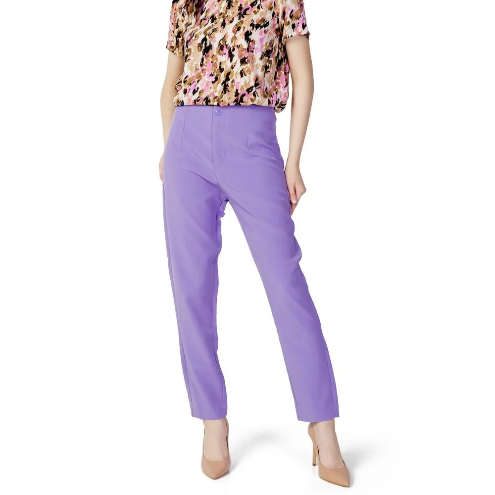 Only Women's Purple Polyester Jeans & Pant