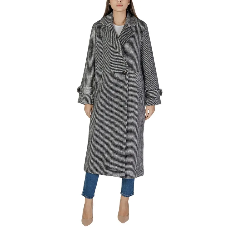 Vila Clothes Women's Black Polyester Jackets & Coat