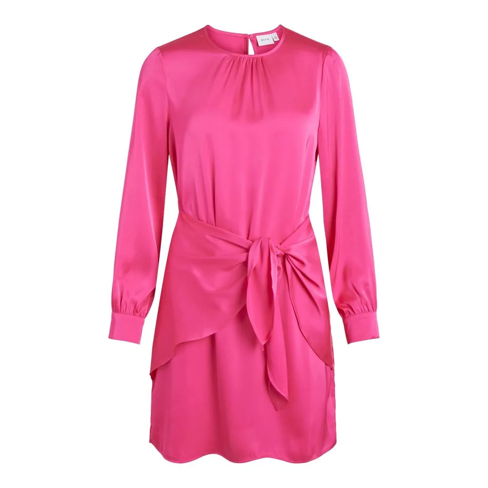 Vila Clothes Women's Pink Polyester Dress